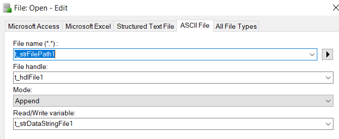 ASCII file open